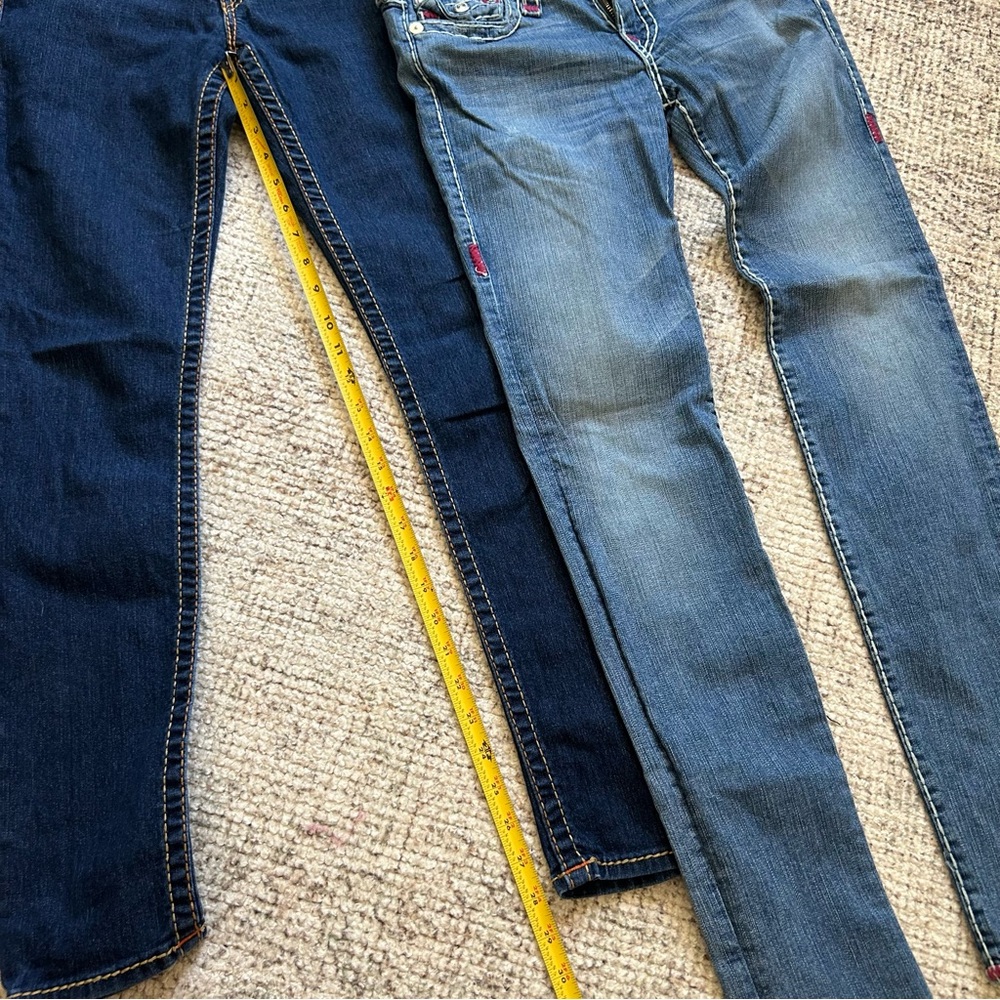 True Religion Women’s Skinny Jeans - Dark Indigo & Light Blue Wash - Picture 5 of 7